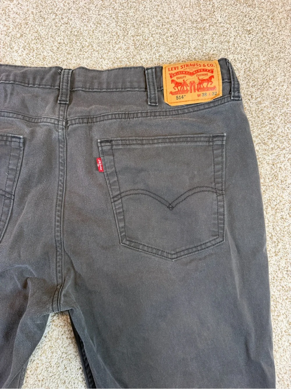 Levi's 514 Men's Jeans Pants Straight Fit Soft Twill 38x32 Slate Gray
